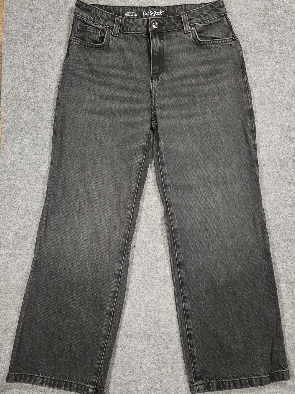 Cat & Jack Girls GrayJeans - Classic Wide Leg Fit